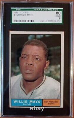 1961 Topps #150 Willie Mays Vintage Hall Of Fame S. F. Giants Baseball Card Sgc 6