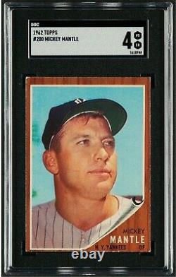 1962 Topps #200 Mickey Mantle Hall Of Fame New York Yankees Vgex Sgc 4
