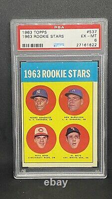 1963 Topps Pete Rose #537 Baseball Card PSA 6 EX-MT HALL OF FAME SOON