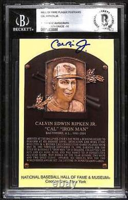 1964 Hall of Fame Plaque Cal Ripken Jr BGS Auto 10 Autographed BAS Auth B80330