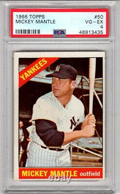 1966 Topps #50 Mickey Mantle / New York Yankees / Hall of Fame / VG-EX PSA 4