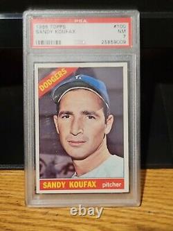 1966 Topps Sandy Koufax 100 Psa 7 Nm Dodgers Hall Of Fame Pitcher