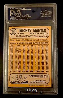 1968 TOPPS PSA 6 MICKEY MANTLE #280 Hall of Fame NY Yankees