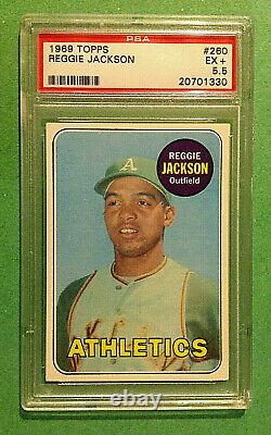 1969 Topps Reggie Jackson Hall of Fame Rookie (RC) PSA 5.5 EX+ (Centered)