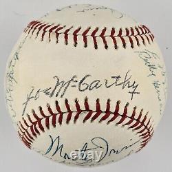 1970s Hall of Fame Signed Baseball. 18 Sigs. Marquard, Cronin, Hoyt, Grimes. PSA