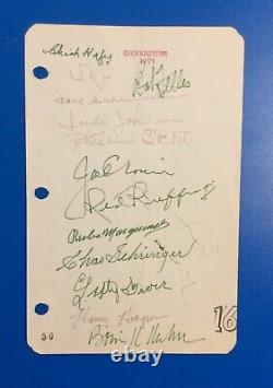 1971 Baseball Hall of Fame Ceremony Autograph Sheet 11 HoFers Grove Hafey + JSA