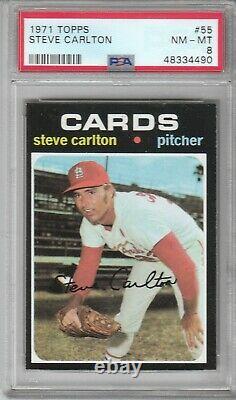 1971 Topps Baseball Steve Carlton #55 Graded PSA 8 (Hall Of Fame)