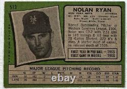 1971 Topps New York Mets Nolan Ryan #513 Ex-mt Well Centered Hall Of Fame