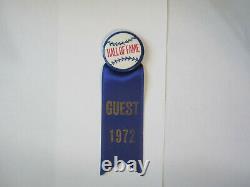 1972 Baseball Hall of Fame Guest Pin / Ribbon Sandy Koufax Yogi Berra Early Wynn