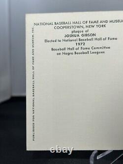 1972 Josh Gibson National Hall Of Fame Plaque 1st Edition Postcard PSA POP 4! EX