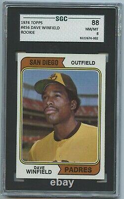 1974 Topps #456 Dave Winfield Rookie Card SGC 88 NM/MT 8 Hall of Fame SD Padres