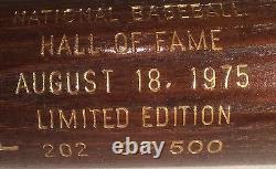 1975 Baseball Hall Of Fame Induction Bat #302/500 Kiner, Herman, Averill, Harris