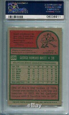 1975 Topps George Brett PSA 8 HOF RC Hall of Fame Rookie Royals #228