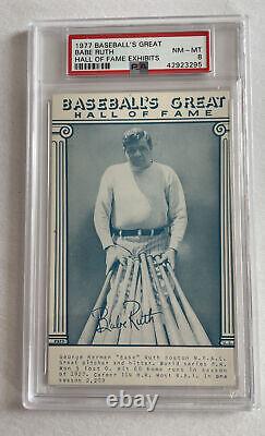 1977 Baseball's Great Hall Of Fame BABE RUTH Blue Standing Bats PSA 8 NM MT