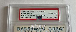 1977 Baseball's Great Hall Of Fame BABE RUTH Blue Standing Bats PSA 8 NM MT