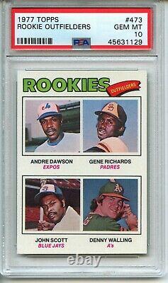 1977 Topps #473 Rookie Outfielders Andre Dawson RC Hall of Fame PSA 10 Gem Mint