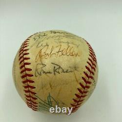 1979 Hall Of Fame Induction Signed Baseball Satchel Paige Willie Mays JSA COA
