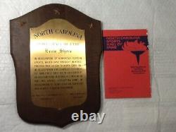 1979 NC Sports Hall of Fame HOF Award ERNIE SHORE PITCHER BOSTON RED SOX 1914-17