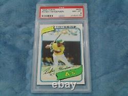 1980 Topps #482 RICKEY HENDERSON NM-MT PSA 8 Hall Of Fame Rookie