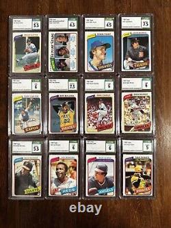 1980 Topps Hall Of Fame and Star Graded Baseball Card Lot (12 Graded Cards)