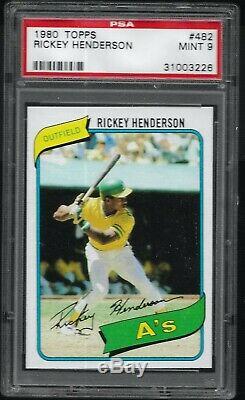 1980 Topps Rickey Henderson Athletics #482 PSA 9 MINT HALL OF FAME ROOKIE CARD