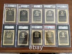 1981-89 Baseball Hall of Fame Metallic Card Graded Autographed Lot (10)