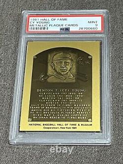 1981 Hall of Fame Cy Young Metallic Plaque Cards PSA Mint 9