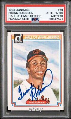 1983 Donruss Frank Robinson #19 Hall Of Fame Heroes Psa/dna 10 Auto