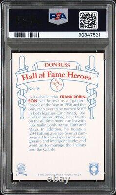 1983 Donruss Frank Robinson #19 Hall Of Fame Heroes Psa/dna 10 Auto