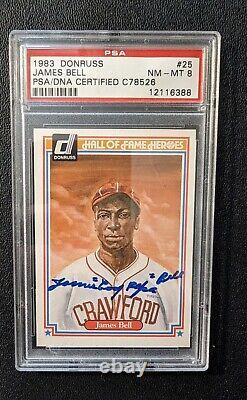 1983 Donruss Hall Of Fame Heroes 25 James Cool Papa BELL AUTO PSA 8 NONE Higher