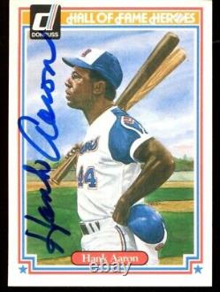 1983 Donruss Hall of Fame Heroes Hank Aaron Signed Auto Autograph #34