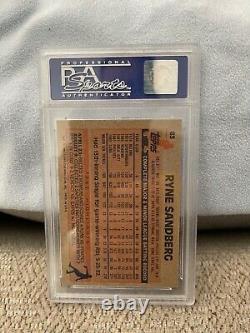 1983 topps ryne sandberg psa 9 Mint Rookie Card Hall of Fame. Card 38yrs Old