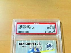 1989 FLEER KEN GRIFFEY Jr PSA 10 GEM MINT ROOKIE CARDS HALL OF FAME