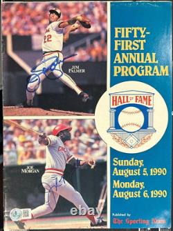 1990 Baseball Hall of Fame Autographed Program Joe Morgan & Jim Palmer BAS