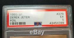 1993 Upper Deck SP Derek Jeter PSA 5 Foil Rookie RC #279 Yankees Hall Of Fame