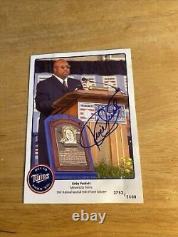 2001 Baseball Hall of Fame Inductee Kirby Puckett Auto /5000 Minnesota Twins 5x7