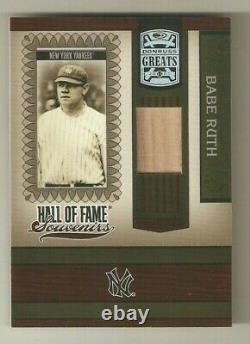 2005 Donruss Greats Hall Of Fame Babe Ruth Game Used Bat card HOFS-9