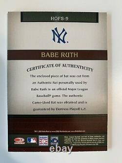 2005 Donruss Greats Hall Of Fame Babe Ruth Game Used Bat card HOFS-9