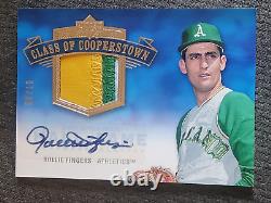 2005 Rollie Fingers UD Hall of Fame Class of Cooperstown 3 Color Patch Auto /10