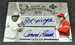 2005 UD Hall of Fame Signs of Cooperstown Joe Morgan/Johnny Bench 2× HOF AUTO/10
