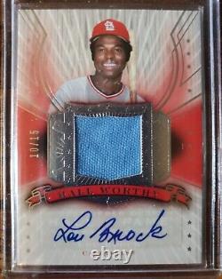 2005 Upper Deck Lou Brock Relic Auto /15 Hall of Fame Baseball Hall Worthy