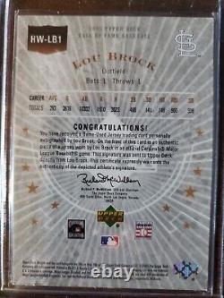 2005 Upper Deck Lou Brock Relic Auto /15 Hall of Fame Baseball Hall Worthy