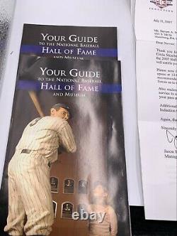 2007 Baseball Hall of Fame Induction Lot Member Pass Lanyard Letter Ephemera