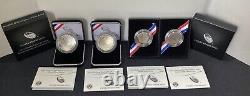 2014 Baseball Hall of Fame Commemorate Silver & Half Dollar Complete 4 Coin Set