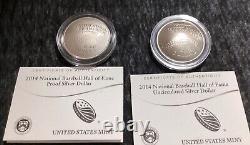 2014 Baseball Hall of Fame Commemorate Silver & Half Dollar Complete 4 Coin Set