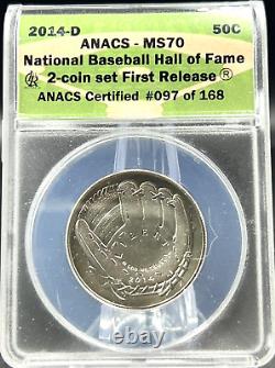 2014 Baseball Hall of Fame PR70 + MS70 Limited Edition 2 Coin Set First Release