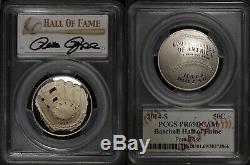 2014 Baseball Hall of Fame Pete Rose Autograph 3pc Silver Gold Set PCGS PR69DCAM