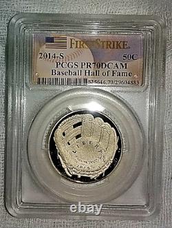 2014 Baseball Hall of Fame Silver 50c + $1 + $5 Gold 3-Coin Set All PR 70 FS