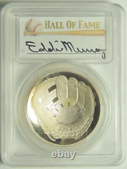 2014 Baseball Hall of Fame Silver Dollar PCGS PR-70 DCAM Eddie Murray Autograph