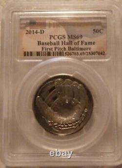 2014 D Baseball Hall of Fame First Pitch Baltimore 50c PCGS MS69 First Strike